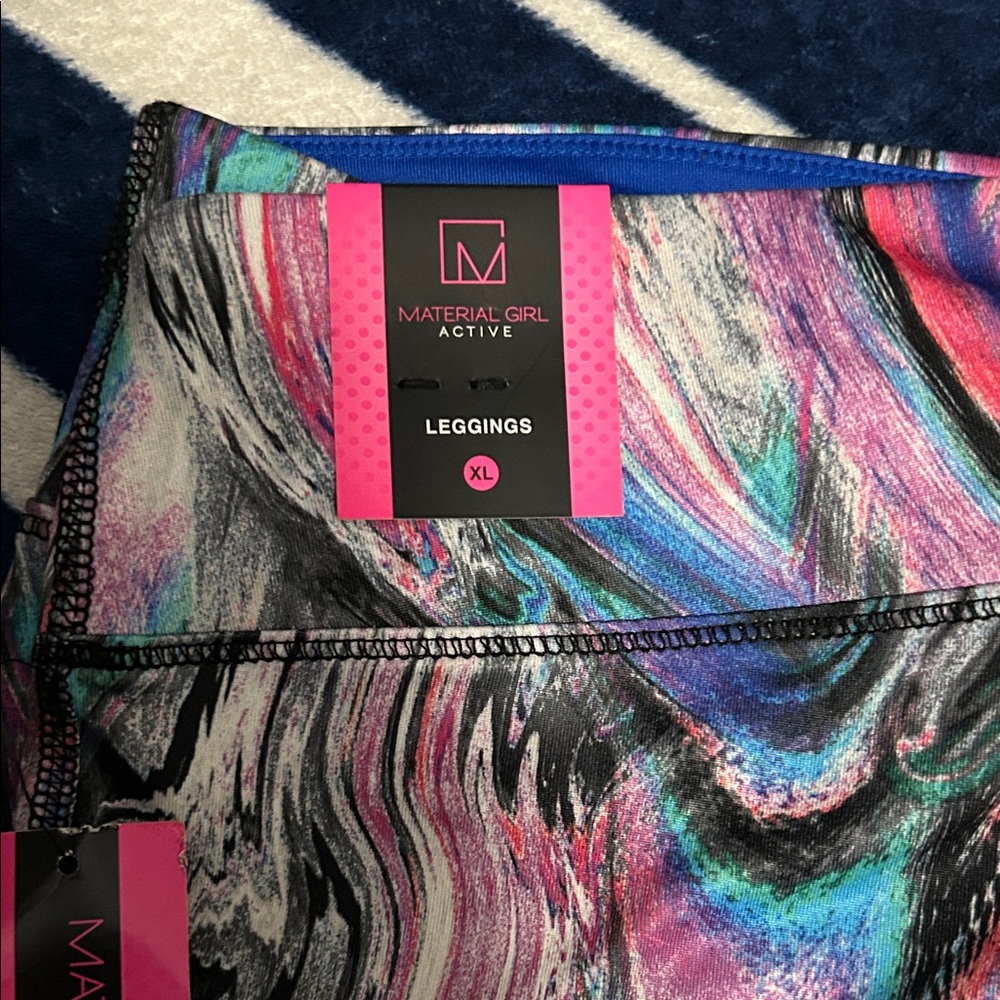 Material Girl Multicolor Swirl Leggings Sz XL - Picture 2 of 4